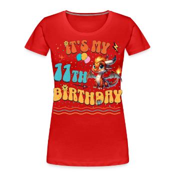 Dragon 11e anniversaire Dragon - T-shirt bio Premium Femme - rouge - Devant - Mia (176cm)