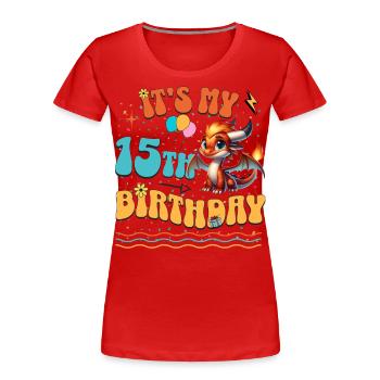 Dragon 15e anniversaire Dragon - T-shirt bio Premium Femme - rouge - Devant - Mia (176cm)