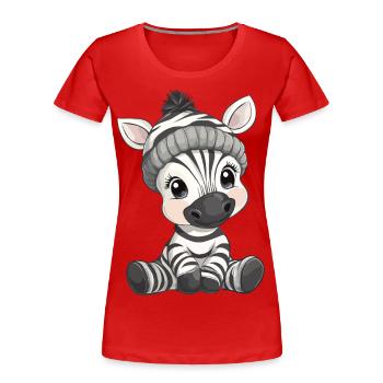 zèbre mignon mignon bébé enfants animal dessin animé - T-shirt bio Premium Femme - rouge - Devant - Mia (176cm)