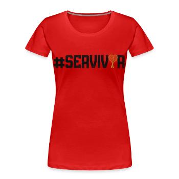 Funny Tennis Player Racket - Frauen Premium Bio T-Shirt - Rot - Vorne - Mia (176cm)