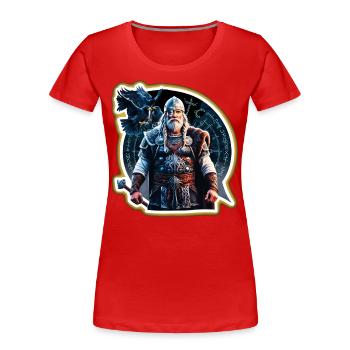Odin, père de tous - T-shirt bio Premium Femme - rouge - Devant - Mia (176cm)