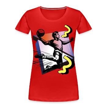 Handball Joueurs de handball - T-shirt bio Premium Femme - rouge - Devant - Mia (176cm)