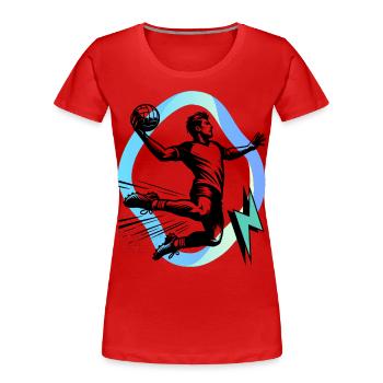 Handball Joueurs de handball - T-shirt bio Premium Femme - rouge - Devant - Mia (176cm)