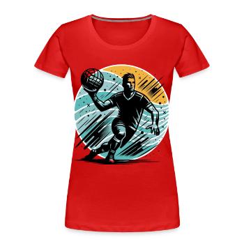 Handball - T-shirt bio Premium Femme - rouge - Devant - Mia (176cm)