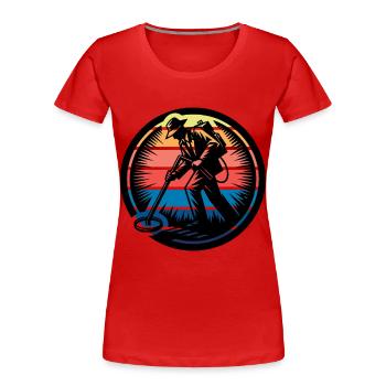 Probing Metal Detector - Women's Premium Organic T-Shirt - red - Front - Mia (176cm)