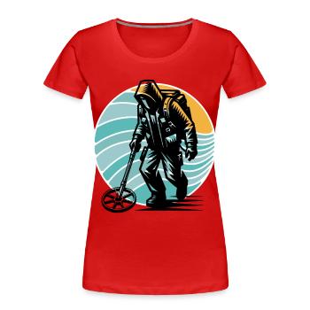 Probing Metal Detector - Women's Premium Organic T-Shirt - red - Front - Mia (176cm)