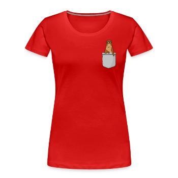 Otter Pocket - Frauen Premium Bio T-Shirt - Rot - Vorne - Mia (176cm)