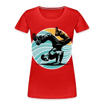 Breakdance - T-shirt bio Premium Femme - rouge - Devant - Mia (176cm)