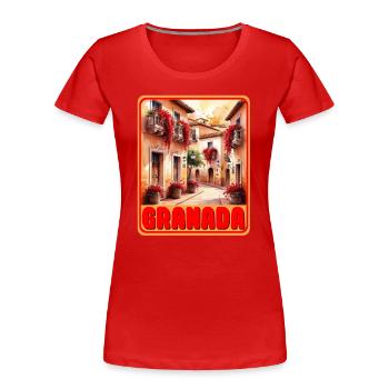 Grenade, Andalousie - T-shirt bio Premium Femme - rouge - Devant - Mia (176cm)