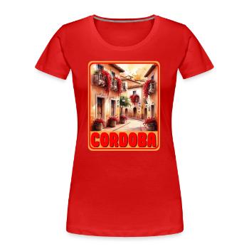 Cordoue andalousie - T-shirt bio Premium Femme - rouge - Devant - Mia (176cm)