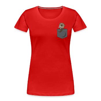 Otter Pocket - Frauen Premium Bio T-Shirt - Rot - Vorne - Mia (176cm)