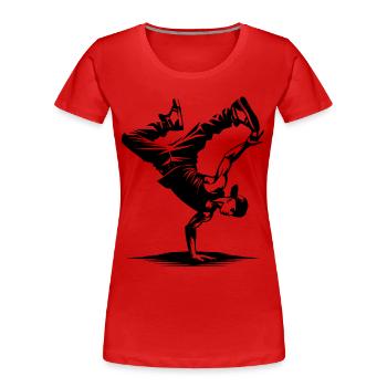 Breakdance - Frauen Premium Bio T-Shirt - Rot - Vorne - Mia (176cm)