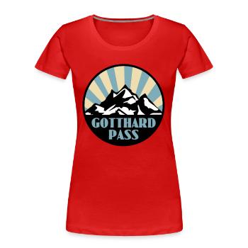 Gotthard Pass - Frauen Premium Bio T-Shirt - Rot - Vorne - Mia (176cm)