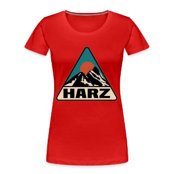 Harz - Frauen Premium Bio T-Shirt - Rot - Vorne - Mia (176cm)