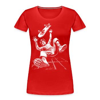 T-shirt de skateboard pour les fans d’action badass - T-shirt bio Premium Femme - rouge - Devant - Mia (176cm)