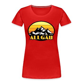 Allgäu - Frauen Premium Bio T-Shirt - Rot - Vorne - Mia (176cm)