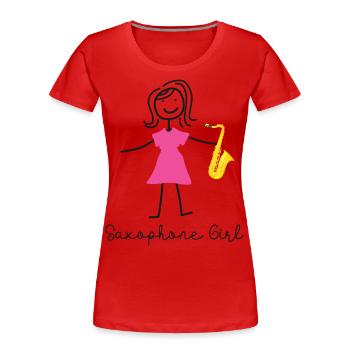 Saxophone Saxophone Girl - Frauen Premium Bio T-Shirt - Rot - Vorne - Mia (176cm)