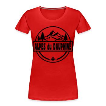 Alpes du Dauphine - Frauen Premium Bio T-Shirt - Rot - Vorne - Mia (176cm)