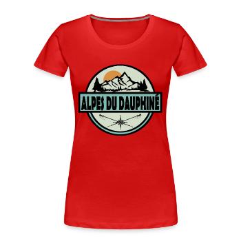 Alpes du Dauphine - Frauen Premium Bio T-Shirt - Rot - Vorne - Mia (176cm)