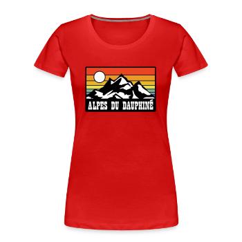 Alpes du Dauphine - Frauen Premium Bio T-Shirt - Rot - Vorne - Mia (176cm)
