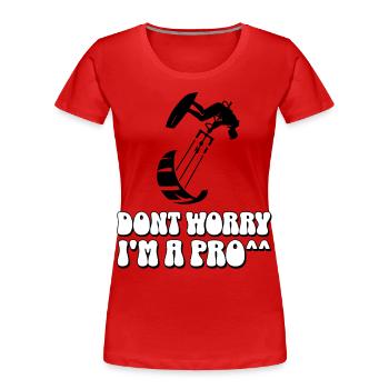 Kitesurfen Kitesurfer Kiteboard - Frauen Premium Bio T-Shirt - Rot - Vorne - Mia (176cm)