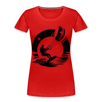 Kitesurfen Kitesurfer Kiteboard - Frauen Premium Bio T-Shirt - Rot - Vorne - Mia (176cm)