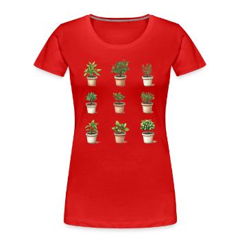 Flower Pots - Frauen Premium Bio T-Shirt - Rot - Vorne - Mia (176cm)