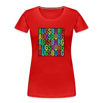 Augsburg - Frauen Premium Bio T-Shirt - Rot - Vorne - Mia (176cm)