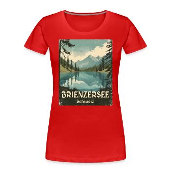Lac de Brienz - T-shirt bio Premium Femme - rouge - Devant - Mia (176cm)