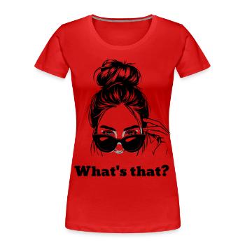 Regard de curiosité - T-shirt bio Premium Femme - rouge - Devant - Mia (176cm)