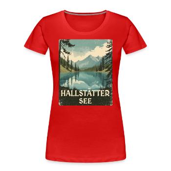 Lac Hallstaetter - T-shirt bio Premium Femme - rouge - Devant - Mia (176cm)