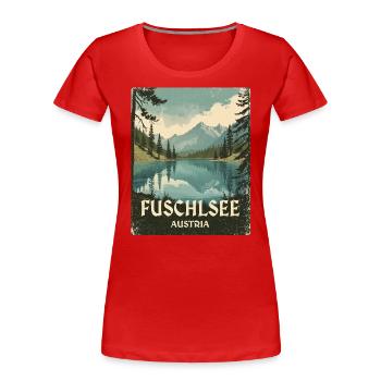 Lac de Fuschl - T-shirt bio Premium Femme - rouge - Devant - Mia (176cm)