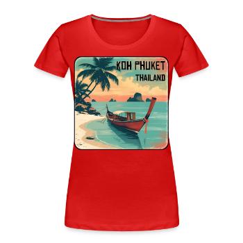 Koh Phuket - T-shirt bio Premium Femme - rouge - Devant - Mia (176cm)