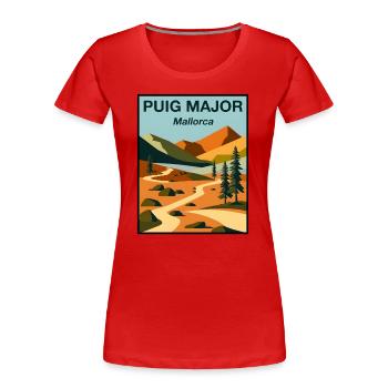 Puig Major - Frauen Premium Bio T-Shirt - Rot - Vorne - Mia (176cm)