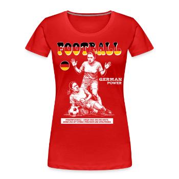 German Fußballspielerin Shirt: Faulspiel mit Folge - Frauen Premium Bio T-Shirt - Rot - Vorne - Mia (176cm)