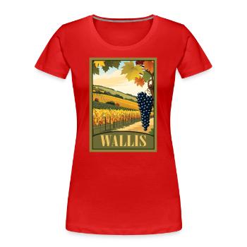 Wallis Weinberg - Frauen Premium Bio T-Shirt - Rot - Vorne - Mia (176cm)