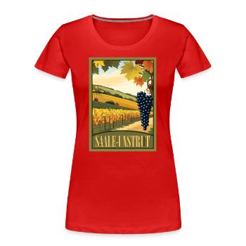 Saale Unstrut Weinberg - Frauen Premium Bio T-Shirt - Rot - Vorne - Mia (176cm)