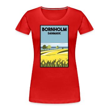 Bornholm Dänemark Landschaft Weizenfeld Meer - Frauen Premium Bio T-Shirt - Rot - Vorne - Mia (176cm)