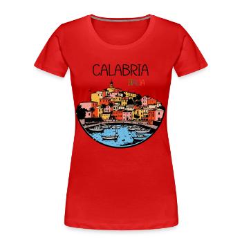 Kalabrien Italien - Frauen Premium Bio T-Shirt - Rot - Vorne - Mia (176cm)