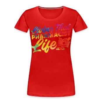 Pharmacy Tech Technician - Frauen Premium Bio T-Shirt - Rot - Vorne - Mia (176cm)