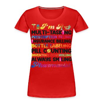 Pharmacy Tech Technician - Frauen Premium Bio T-Shirt - Rot - Vorne - Mia (176cm)