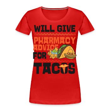 Pharmacy Tech Technician - Frauen Premium Bio T-Shirt - Rot - Vorne - Mia (176cm)