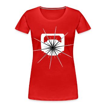 Movinghead-White - Women's Premium Organic T-Shirt - red - Front - Mia (176cm)