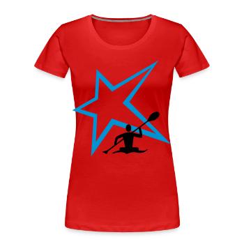 Canoe Stern - Women's Premium Organic T-Shirt - red - Front - Mia (176cm)