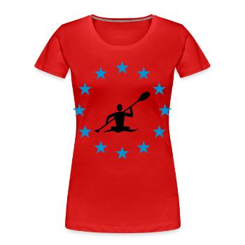 Kanu im Sternenkreis - Frauen Premium Bio T-Shirt - Rot - Vorne - Mia (176cm)