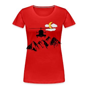 Hubschrauber - Frauen Premium Bio T-Shirt - Rot - Vorne - Mia (176cm)
