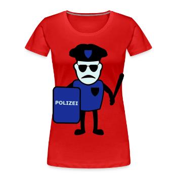 Polizist mit Schlagstock - Women's Premium Organic T-Shirt - red - Front - Mia (176cm)