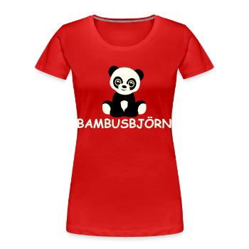 Bambus-Björn - Frauen Premium Bio T-Shirt - Rot - Vorne - Mia (176cm)