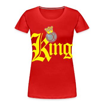 King of pétanque - T-shirt bio Premium Femme - rouge - Devant - Mia (176cm)