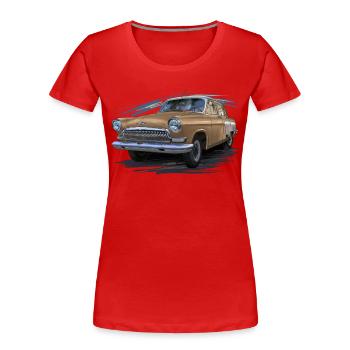 Volga - Women's Premium Organic T-Shirt - red - Front - Mia (176cm)